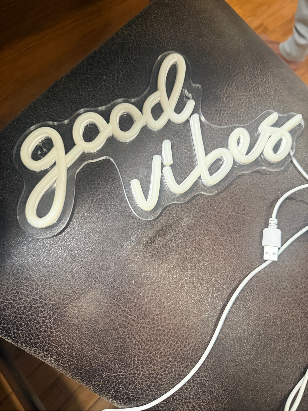 Good Vibes Neon Script Sign - Yellow - Picture 2 of 2